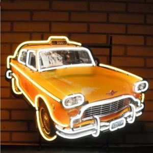 Neonskylt Taxi Checker Cab